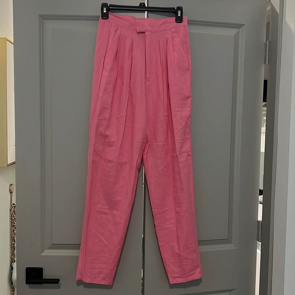 Pink linen pants